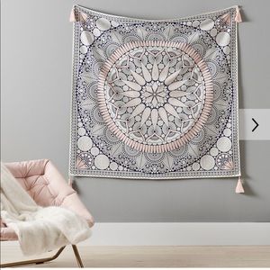 Pottery Barn Printed Mandala wall tapestry with tassels